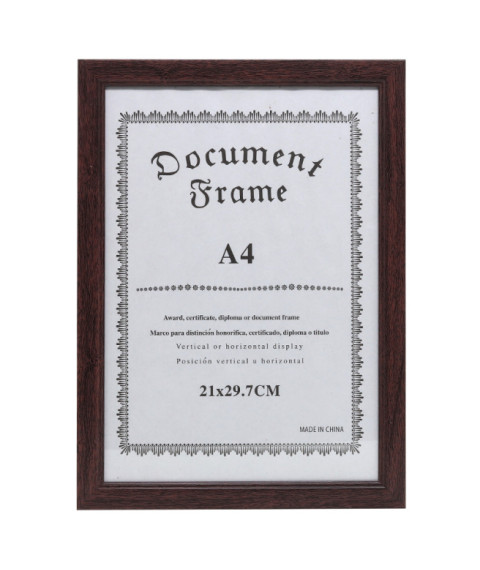 Ramă foto A4, din plastic, culoarea lemnului